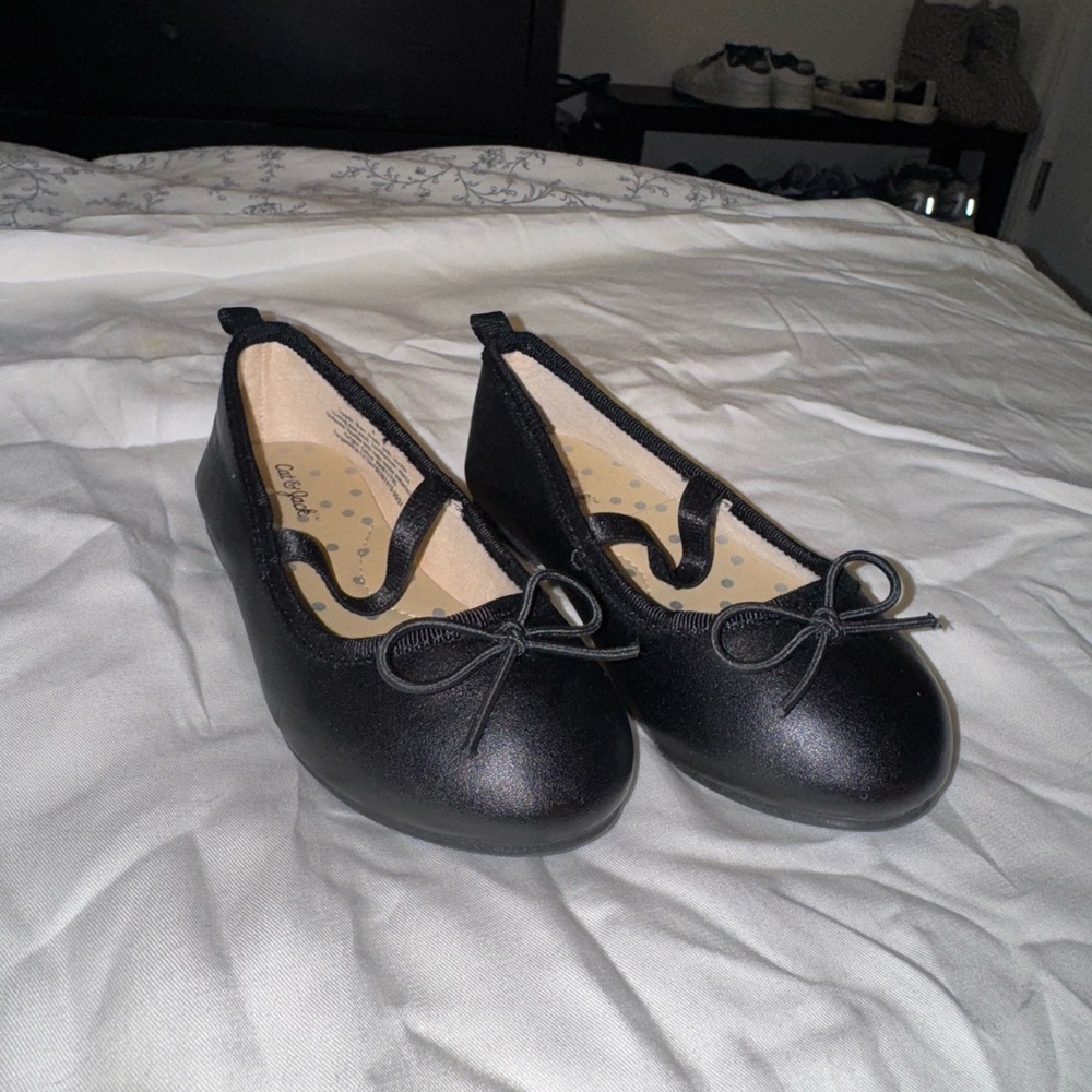 Cat & Jack Black Dress Shoes with Mary Jane Strap